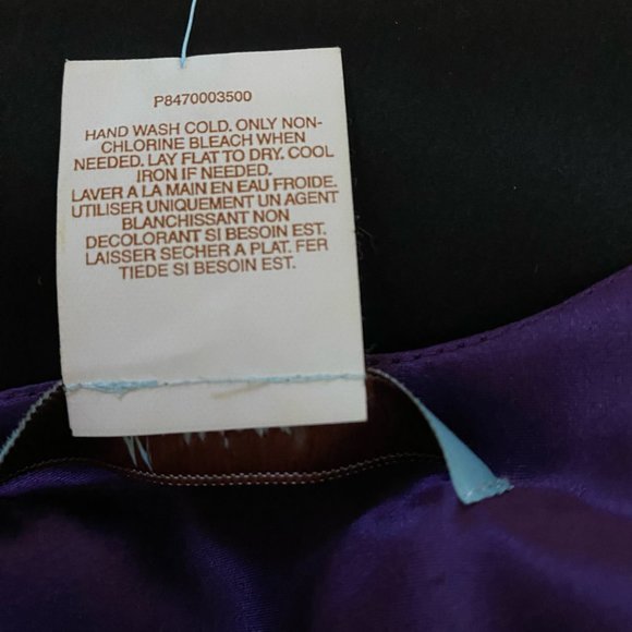 Guess Marciano 100% Silk Black/Purple Reversible Sleeveless Knee Length Dress S - Picture 4 of 11